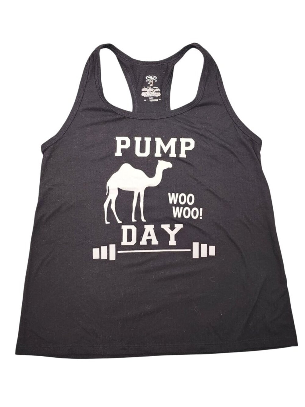 Women's Custom Workout Racerback Tank Top Pump Day Woo Woo Large Camel Loose